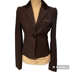 RVCA By PM TENORE BLAZER JACKET COAT BLACK COTTON FITTED LONG SLEEVE SIZE S